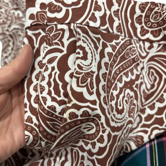 NWOT Boden Pull On Ankle Trousers Red Oak Summer Paisley Brown White Straight 10 - Picture 14 of 14